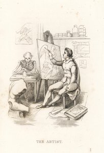 Kostra smrti a umělce., 1827 (rytina)