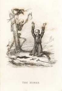 Kostra Smrti a lakomce. ,1827 (rytina)