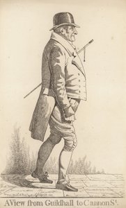 Pohled z Guildhall do Cannon Street od Richard Dighton