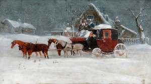 Trenér v zimní bouři II od Richard Dodd Widdas