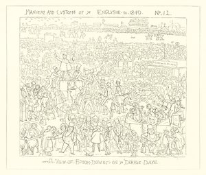 1849, Pohled na Epsom Downs na Derby Day od Richard Doyle