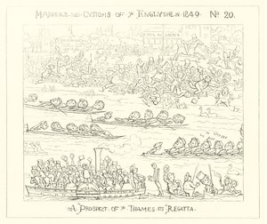 1849, vyhlídka regaty na Temži od Richard Doyle