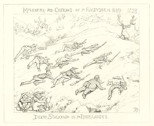1849, Slídění jelenů na Vysočině od Richard Doyle