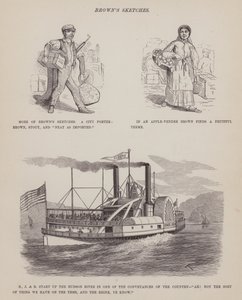 Stránka z The American Tour of pánů Brown, Jones a Robinson (rytina) od Richard Doyle