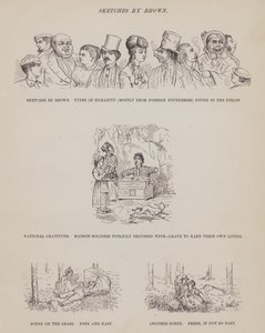 Stránka z The American Tour of pánů Brown, Jones a Robinson (rytina) od Richard Doyle