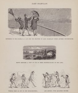 Stránka z The American Tour of pánů Brown, Jones a Robinson (rytina) od Richard Doyle