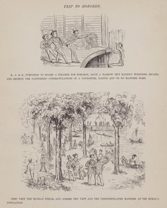 Stránka z The American Tour of pánů Brown, Jones a Robinson (rytina) od Richard Doyle