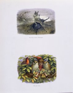 Posel královny víl a skřítek a sovy, ilustrace z knihy V říši pohádek: Williama Allinghama a Andrewa Langa: Série obrázků ze světa skřítků. od Richard Doyle