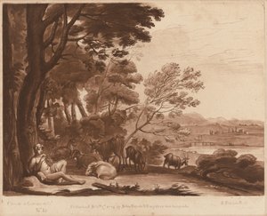 Krajina č.p. 15 z "Knihy pravdy" od Richard Earlom after Claude Lorrain