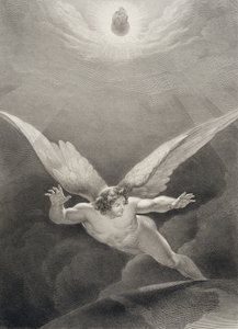 Satan skáče přes zdi nebes, z francouzského vydání ‚Ztracený ráj‘ od Johna Miltona (1608-74), vyrytého Nyonem, vydaného v roce 1868 od Richard Edmond Flatters