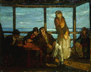 A Porch, Provincetown, cca 1930-35 (olej na masonitu) od Richard Emil Miller
