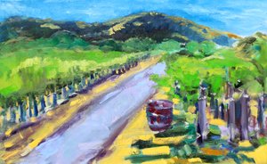 Vineyard with Barrel, Napa, 2019 od Richard Fox