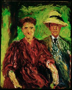 Pár v krajině (malba na plátně)