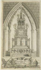 Lichfield - Hudební oltářní hodiny: lept a [? 18. století] (tisk)