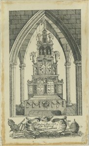 Lichfield - Hudební oltářní hodiny: kreslení inkoustem a [18. století] (kresba)