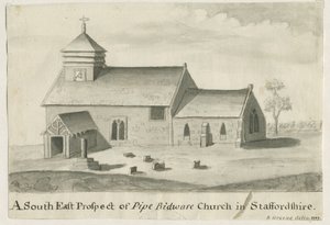 Pipe Ridware Church: sépiový obraz, 1777