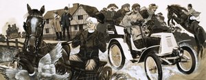 Hlučný nový automobil děsí vesničany a jejich koně od Richard Hook