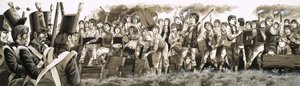 V roce 1797 byly povolány jednotky k potlačení výtržností školáků v Rugby. od Richard Hook