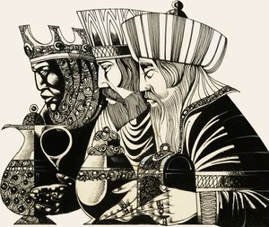 Tři králové (kvaš na papíře) od Richard Hook