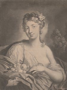 Jaro: Mladá žena držící květiny v plášti, 1775. od Richard Houston