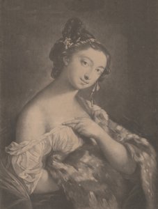 Zima: žena držící strakatý kožešinový plášť, 1775. od Richard Houston