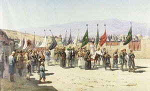Shakhsei-Vakhsei, náboženské procesí muslimů od Richard Karlovich Zommer