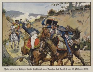 Hrdinská smrt prince Ludvíka Ferdinanda Pruského v bitvě u Saalfeldu