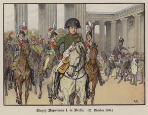 Napoleon vjíždí do Berlína, 27. října 1806 (barevné lito)