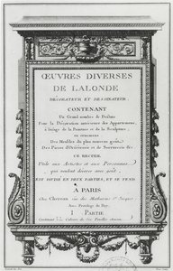 Frontispis k Různým dílům Lalondea, dekoratéra a designéra od Richard Lalonde