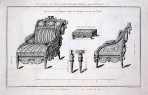 Turecké křeslo bergere, od Oeuvres divers de Lalonde, decorur et designer, vydáno 1780-96 od Richard Lalonde