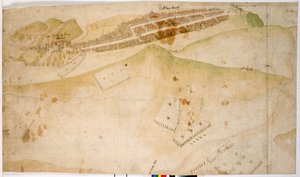 Barevný plán nebo pohled z ptačí perspektivy na město Edinburgh od Richard Lee