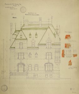 William Borden Residence, Chicago, Illinois, South Elevation od Richard Morris Hunt