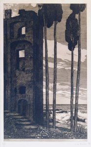 Ruiny u moře (lept a akvatinta) od Richard Mueller