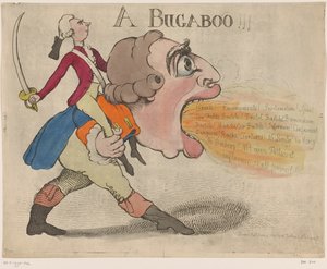 Spotprent op koning George III, 1792 Bugaboo (název na předmětu)