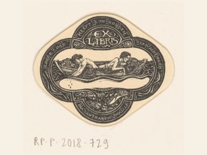 Ex libris od Iny van Eibergen Santahagens-Waller Každý den má svá zlatá očekávání (název na předmětu) od Richard Nicolaüs Roland Holst