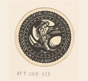 Ex libris van Joyce Haworth Umění je bitva (název na předmětu) od Richard Nicolaüs Roland Holst