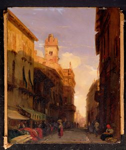 Pohled na palác prince Maffei, Verona od Richard Parkes Bonington
