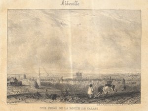 Abbeville - Pohled přijatý ze silnice do Calais od Richard Parkes Bonington