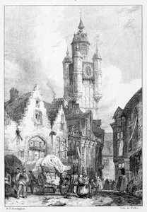 Bergues: Tržní věž, 1824. od Richard Parkes Bonington