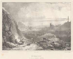 Edinburgh při pohledu z kaple ST. Anthony od Richard Parkes Bonington
