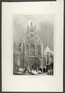 Fasáda kostela v Brou od Richard Parkes Bonington