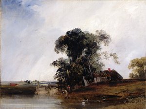 Krajina s rybníkem, kolem 1825-26 (olej na plátně) od Richard Parkes Bonington