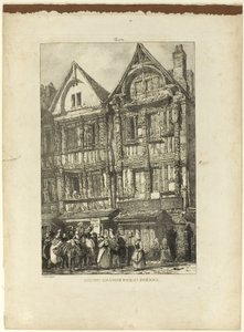Velký dům, Rue St. Pierre od Richard Parkes Bonington