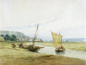Poblíž Honfleuru, cca 1822 (wc nad grafitem na papíře) od Richard Parkes Bonington