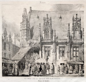 Rouen: Vstup do Salle des Pas Perdus, Justiční palác od Richard Parkes Bonington