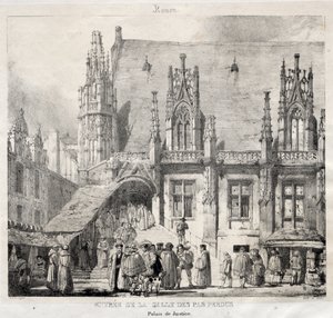 Rouen: Vstup do Salle des Pas Perdus, Justiční palác od Richard Parkes Bonington