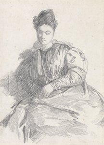 Studie sedící ženy (grafit na papíře) od Richard Parkes Bonington