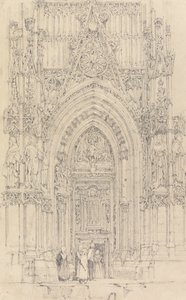 Kostel sv. Wulfrana, Abbeville: Severní dveře západní fronty od Richard Parkes Bonington