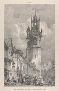 Věž Gros Horloge, postavená pod nadvládou Angličanů v roce 1417 od Richard Parkes Bonington