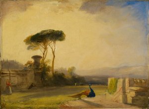 Pohled na pozemky vily poblíž Florencie, 1826. od Richard Parkes Bonington